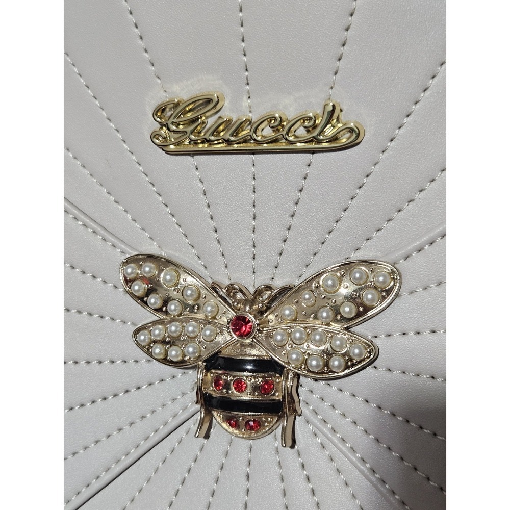 Gucci Handbag Tote Rhinestone- Encrusted Bee Emblem Detachable Shoulder Strap - Picture 7 of 10